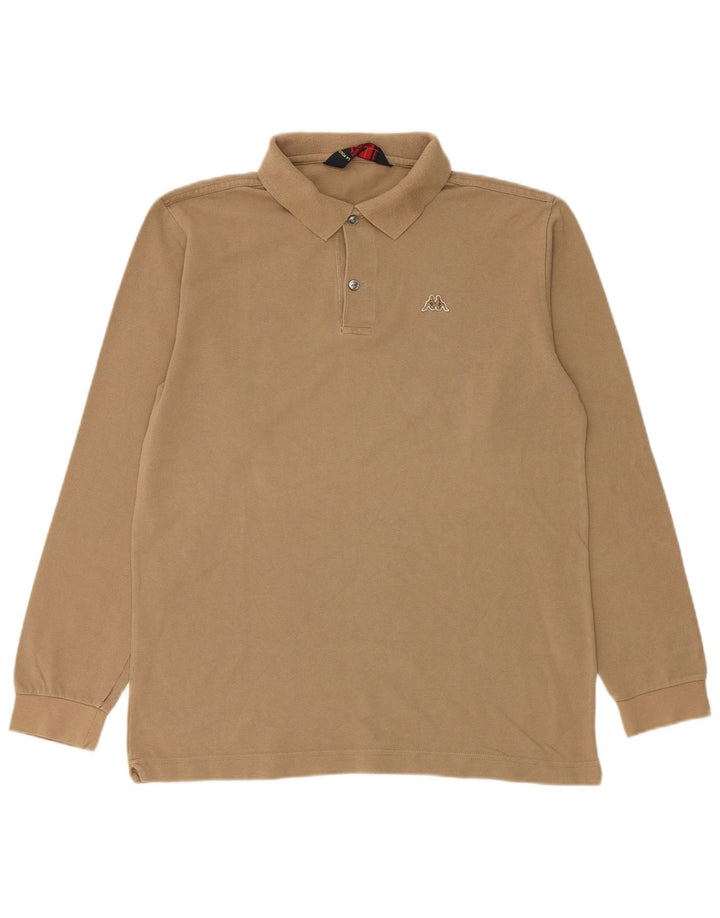 Kappa Herren-Langarm-Poloshirt aus mittelbeiger Baumwolle