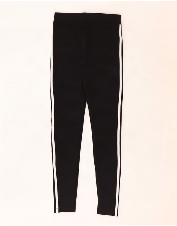 Adidas Damen Leggings UK 8 Small Schwarz Baumwolle