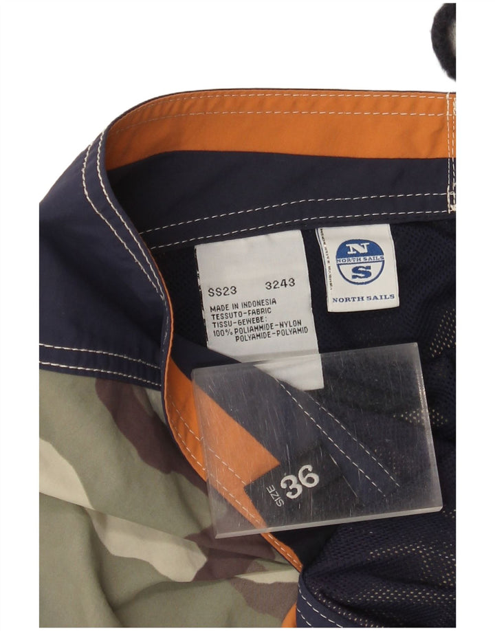 North Sails Herren-Badeshorts, groß, Khaki, Camouflage, Polyamid