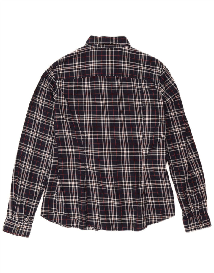 Massimo Dutti Damenhemd EU 38 Small Marineblau kariert