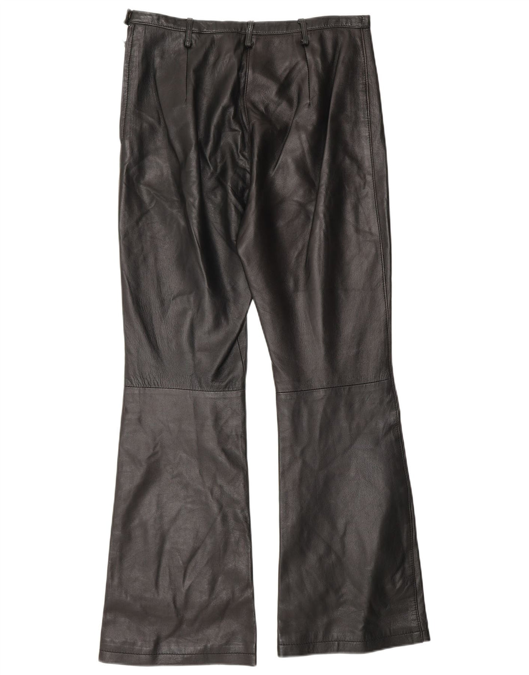 Vintage Damen Bootcut Lederhose US 6 Medium W30 L30 Schwarzes Leder