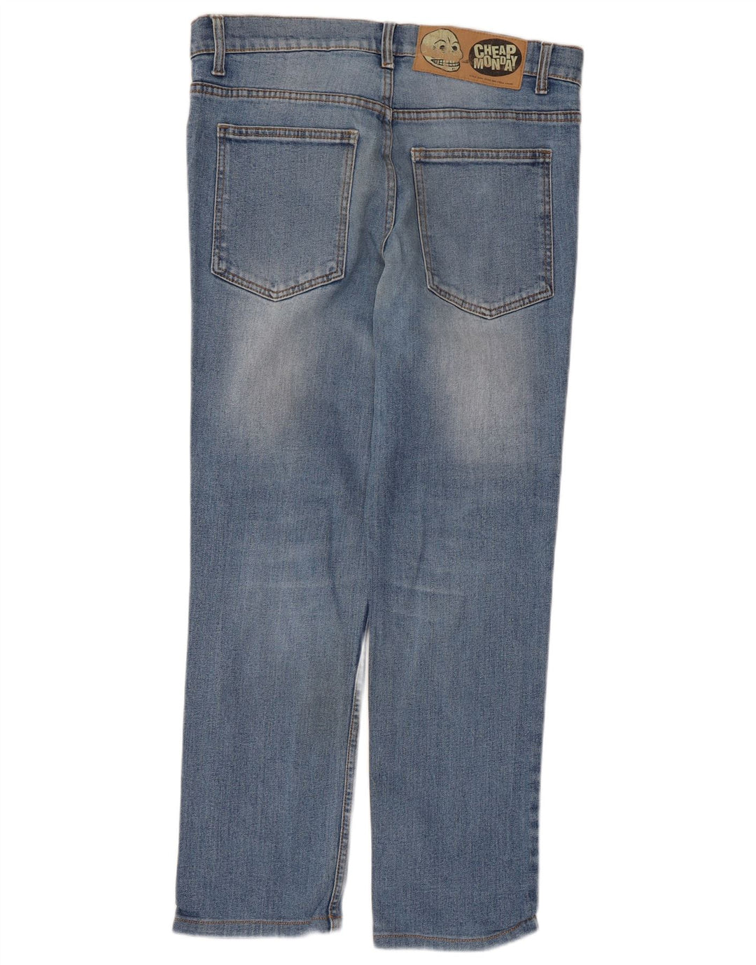 Cheap Monday Herren Straight Jeans W36 L27 Blaue Baumwolle
