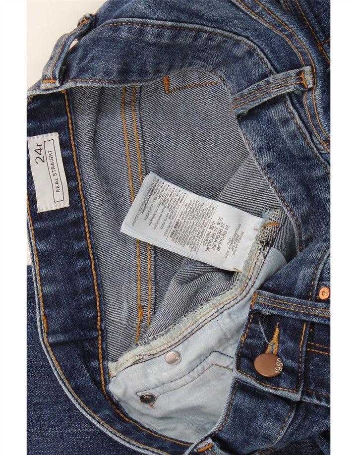 Gap Damen Straight Jeans W24 L31 Blaue Baumwolle