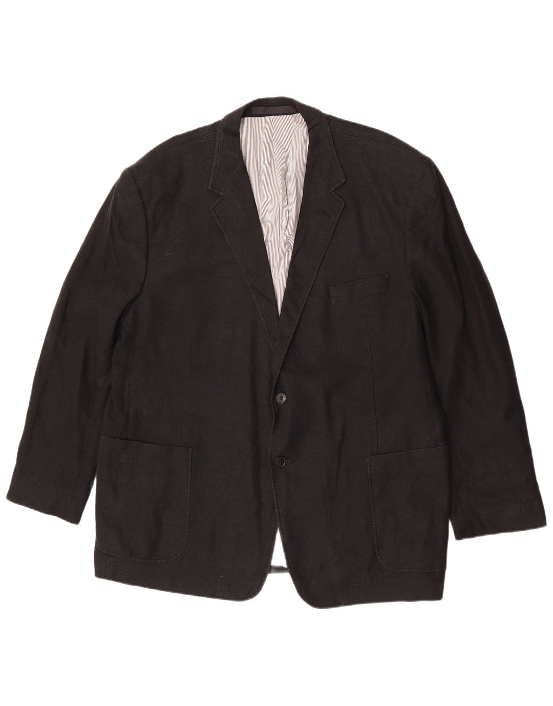 Marks & Spencer Herren-Blazer mit 2 Knöpfen, UK 48, 2XL, schwarzes Leinen