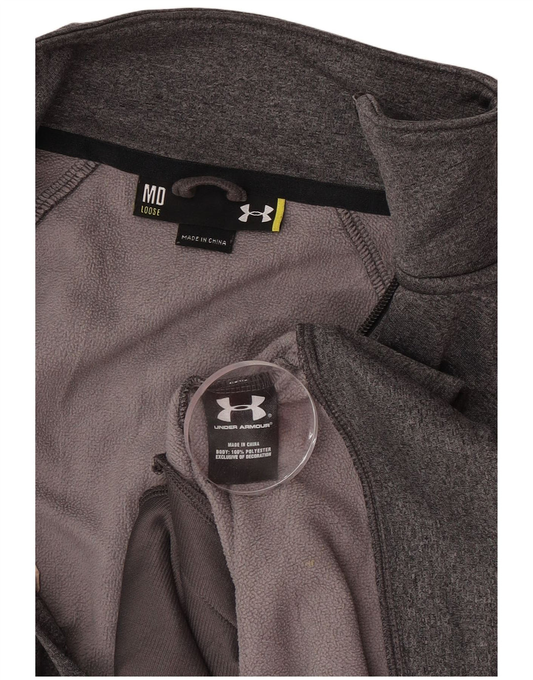 Under Armour Herren-Trainingsanzugoberteil mit Grafik, mittelgraues Polyester
