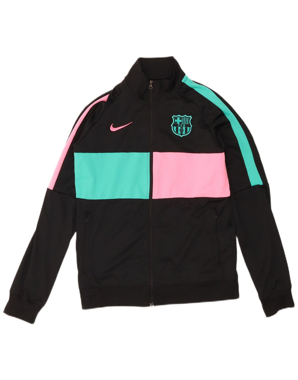 Nike Jungen Barcelona Trainingsanzug-Oberteiljacke, 13–14 Jahre, XL, Schwarz, Farbblock
