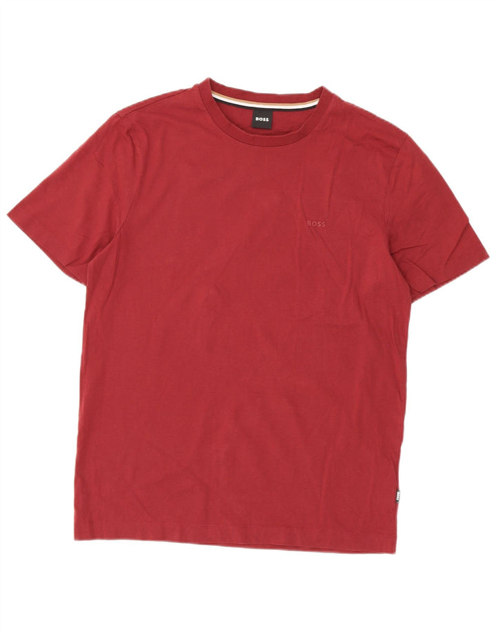 Hugo Boss Herren T-Shirt Top Medium Burgund Baumwolle