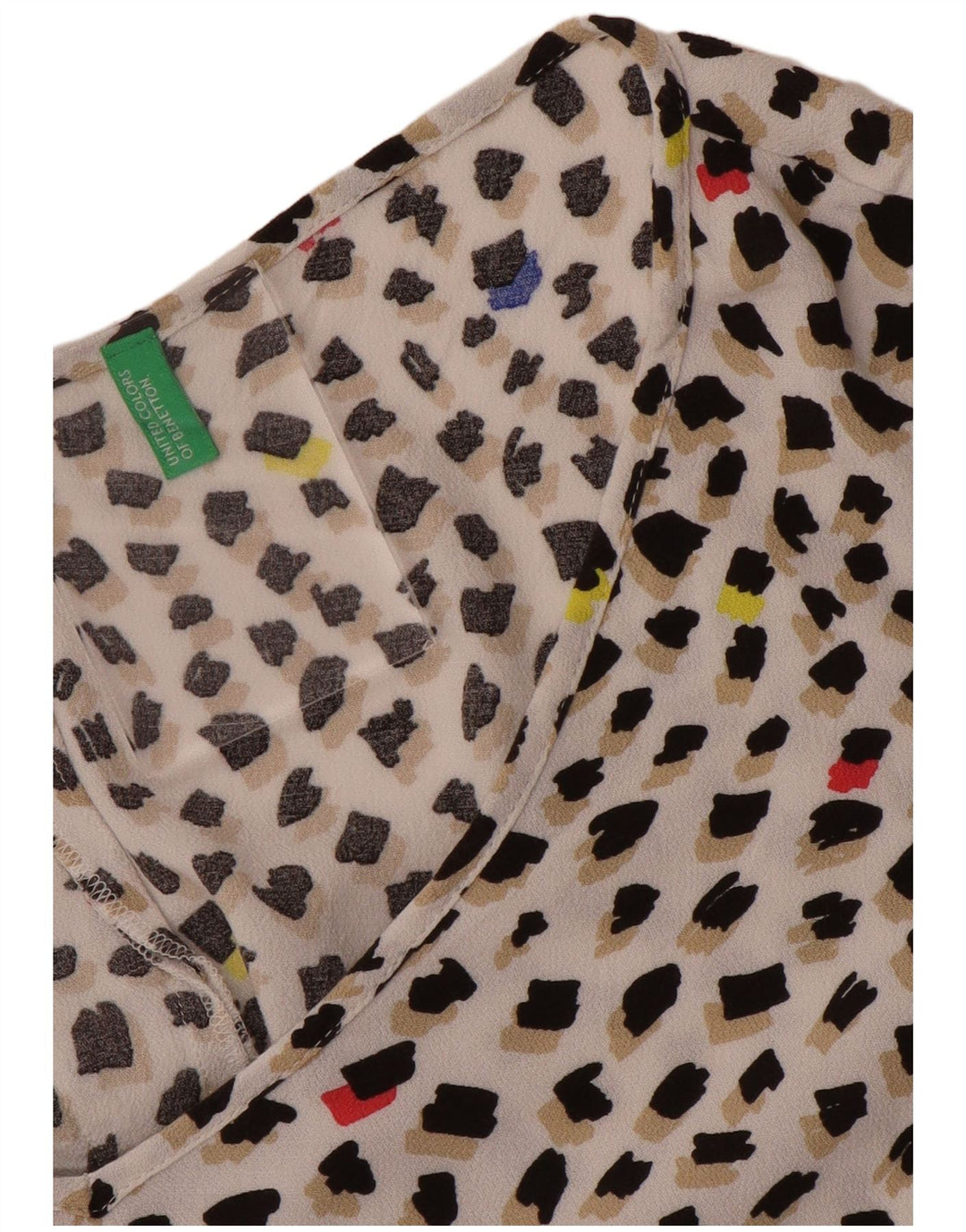 Benetton Damen-Blusenoberteil, UK-Größe 46, groß, mehrfarbig, gepunktet