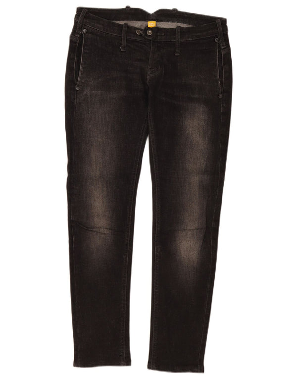 Vintage Damen Crop Skinny Jeans W26 L26 Schwarze Baumwolle