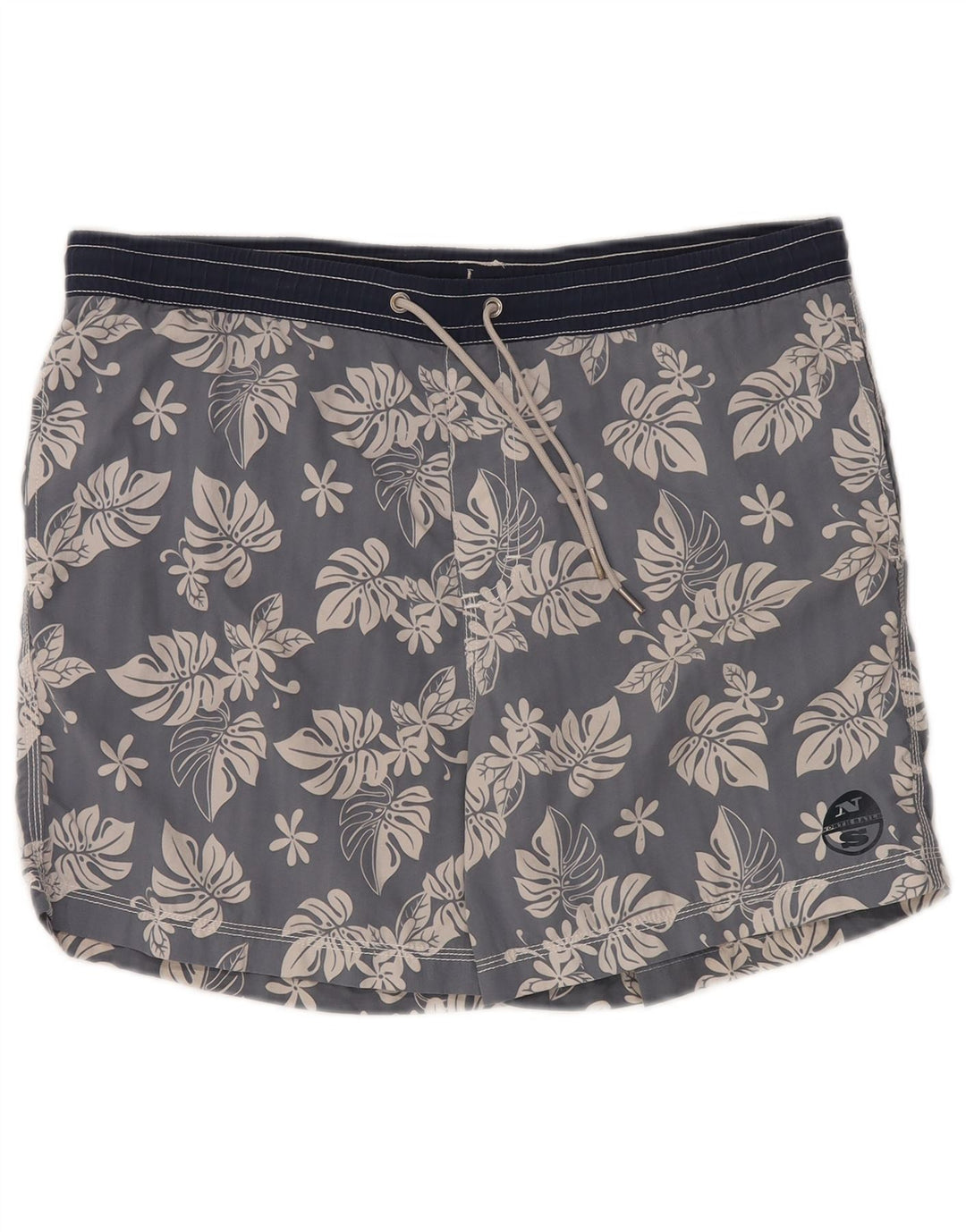 North Sails Herren-Badeshorts, groß, aus Nylon mit grauem Blumenmuster