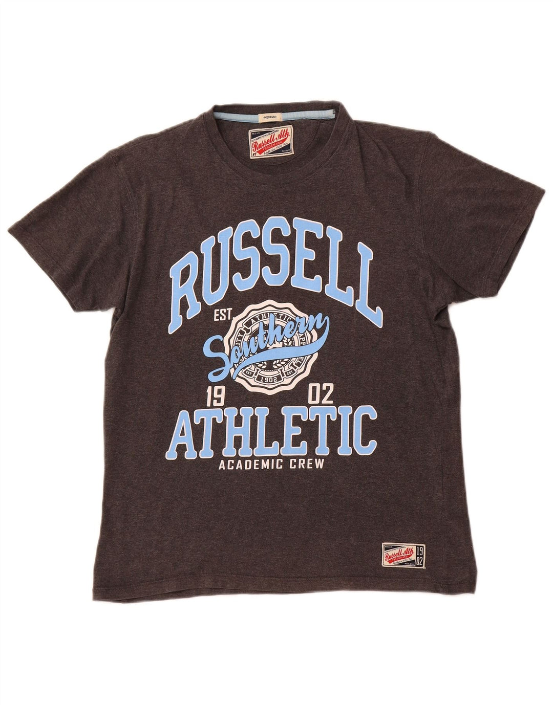 RUSSELL ATHLETIC Herren-T-Shirt mit Grafik, mittelgraue Baumwolle