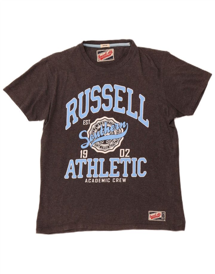 RUSSELL ATHLETIC Herren-T-Shirt mit Grafik, mittelgraue Baumwolle