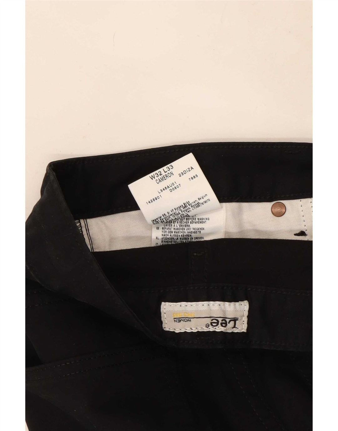 Lee Damen Cameron Bootcut Freizeithose W32 L33 Schwarz Baumwolle