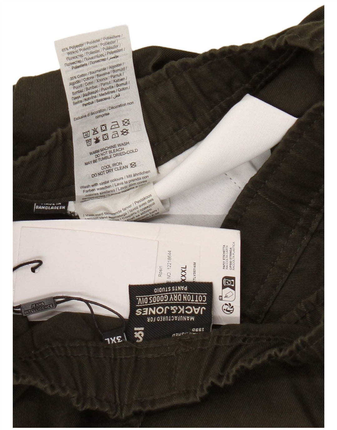 Jack & Jones Herren gerade Cargohose 3XL W46 L31 Khaki Polyester