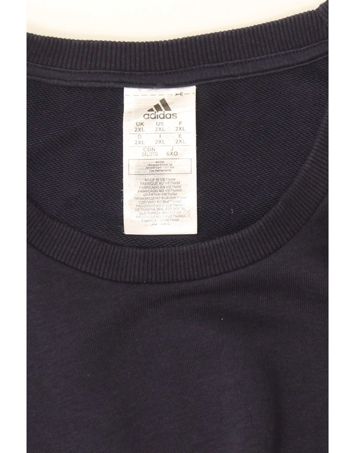 Adidas Herren Sweatshirt Pullover 2XL Marineblau Baumwolle