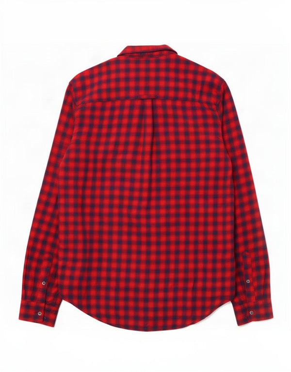Superdry Damen Flanellhemd UK 10 Small Red Gingham Viscose