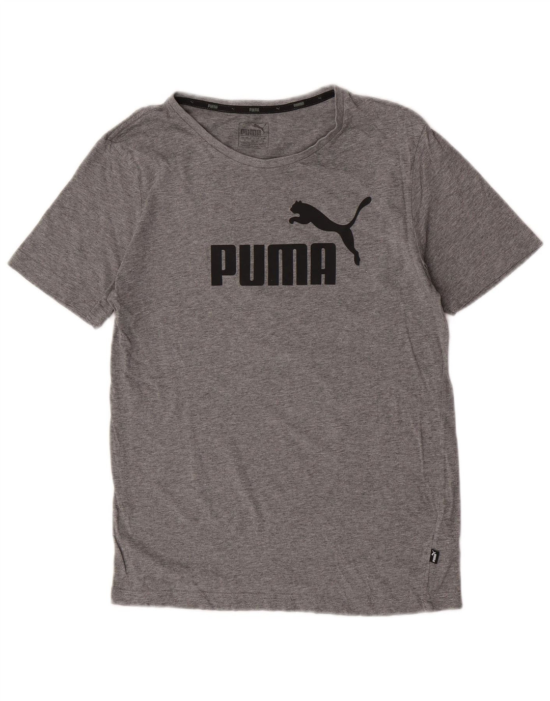 Puma Herren Grafik T-Shirt Top Small Grau Baumwolle