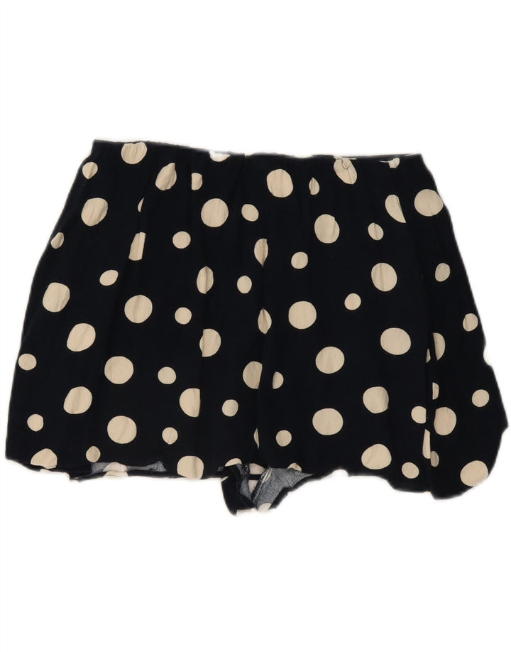 Lässige Damen-Shorts von Zara, Größe L, W32, schwarze Viskose mit gepunkteten Punkten