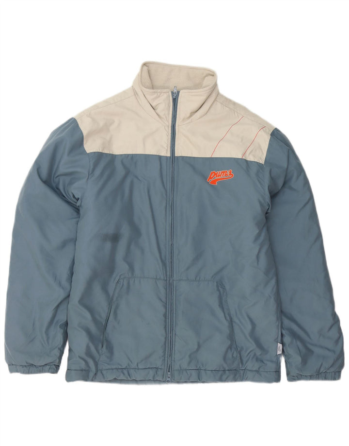 Puma Herren Wattierte Jacke UK 38 Mittelblau Farbblock