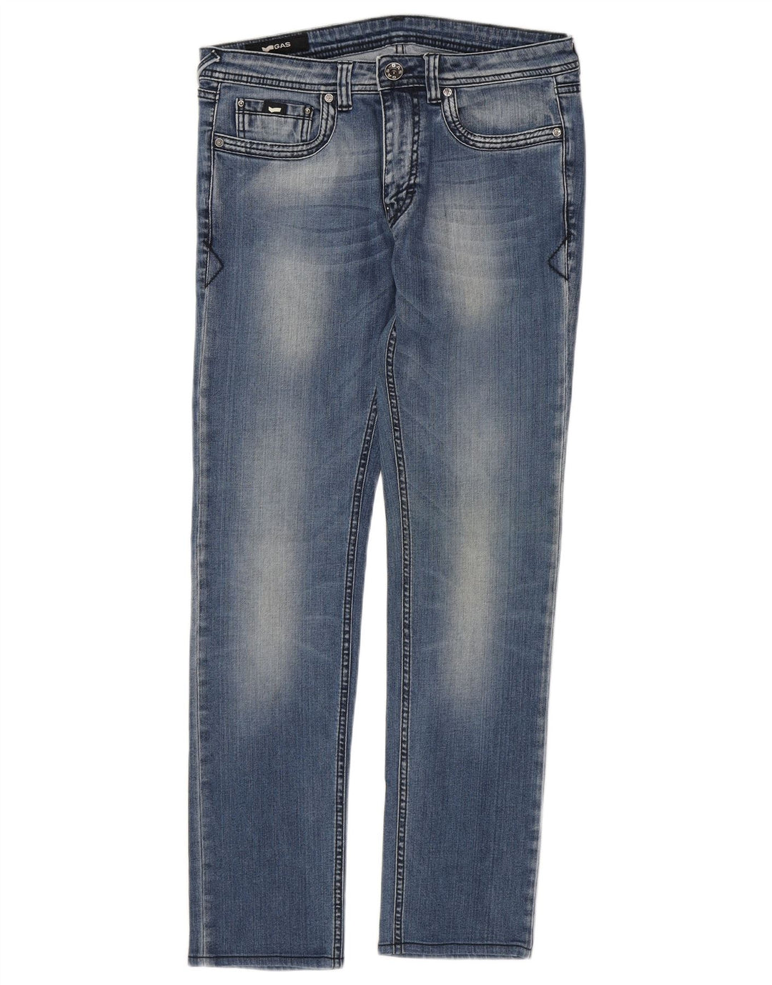 GAS Herren Straight Jeans W31 L30 Blaue Baumwolle