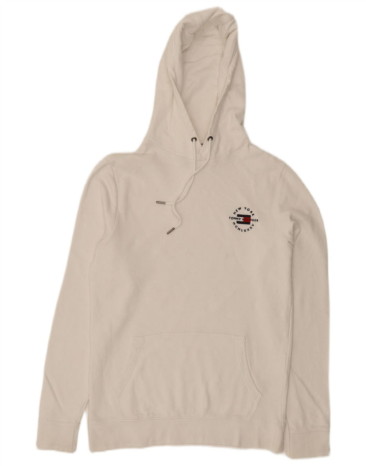 Tommy Hilfiger Herren-Kapuzenpullover, Größe S, weiße Baumwolle