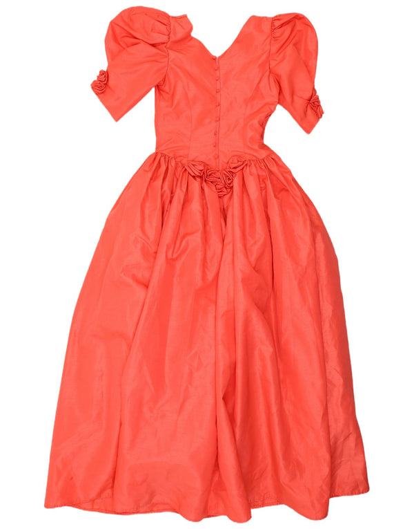 Vintage Damen Maxikleid UK 8 Small Orange