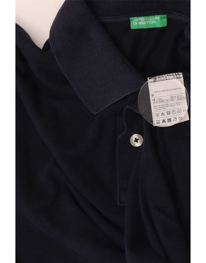 Benetton Herren-Poloshirt aus mittlerer marineblauer Baumwolle
