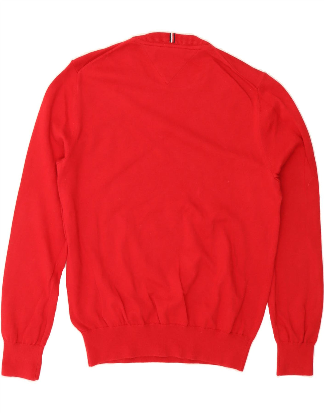 TOMMY HILFIGER Mens Crew Neck Jumper Sweater Small Red Cotton Vintage Tommy Hilfiger and Second-Hand Tommy Hilfiger from Messina Hembry 