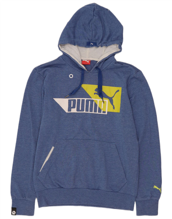 Puma Herren-Kapuzenpullover mit Grafik, klein, blau, Polyester