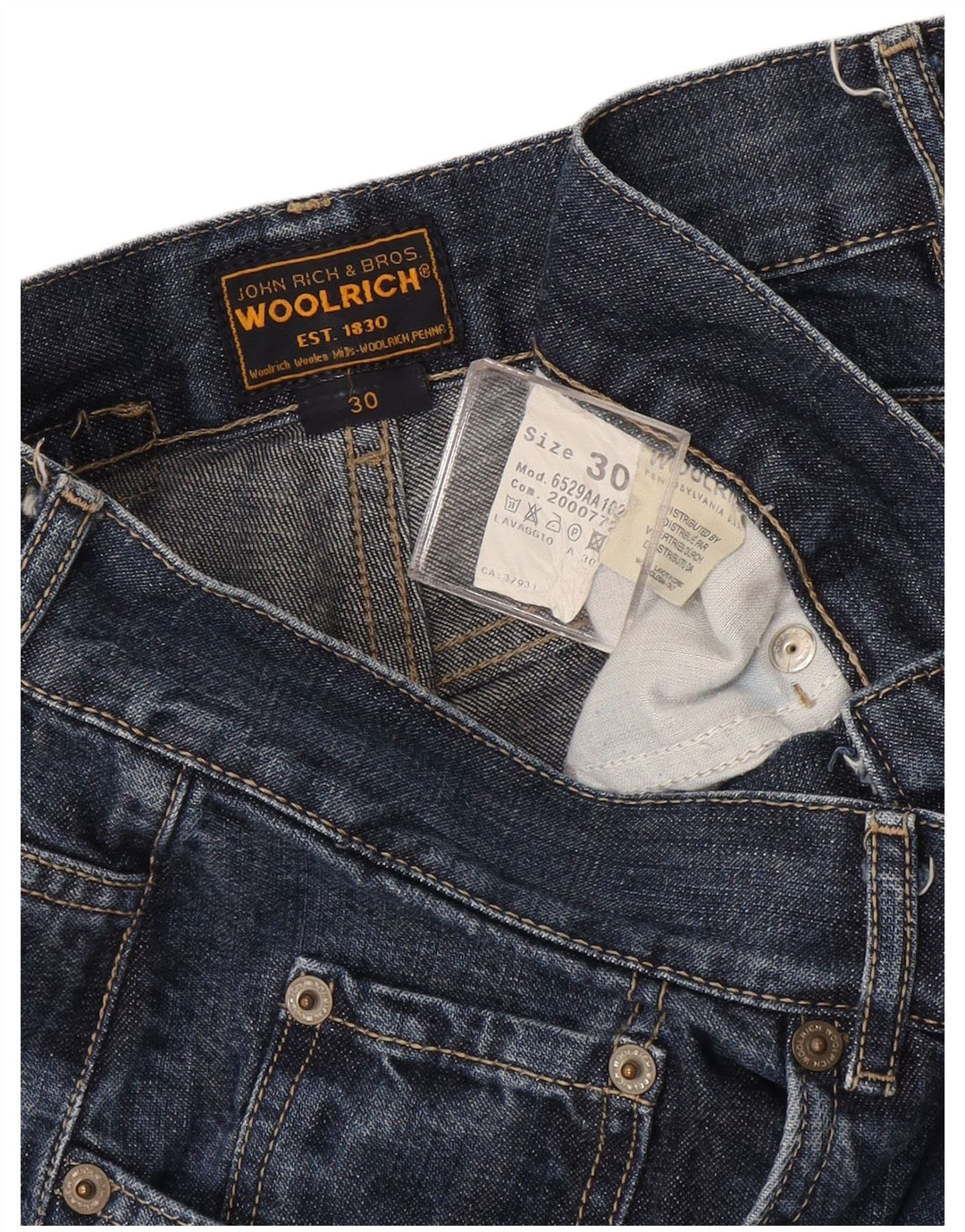 Woolrich Damen Straight Jeans W30 L32 Blaue Baumwolle
