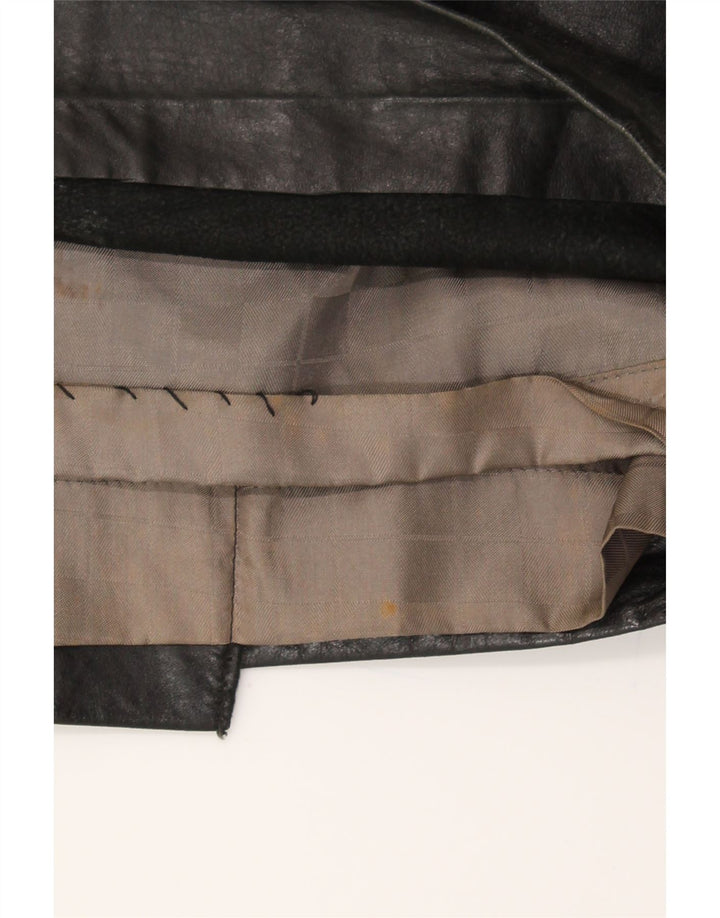 VINTAGE Womens Leather Skirt W28 Medium Black Vintage Vintage and Second-Hand Vintage from Messina Hembry 