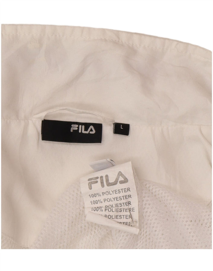 Fila Damen-Trainingsanzugoberteil, Jacke, UK 16, Größe L, Weiß, Polyester