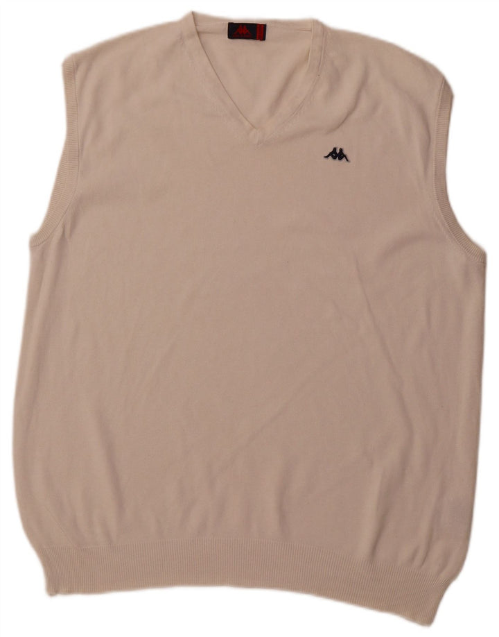 KAPPA Herren Weste Tank Top 2XL Off White Baumwolle
