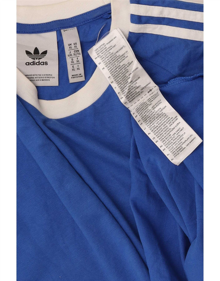 Adidas Herren T-Shirt Top XL Blau Baumwolle