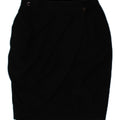 VINTAGE Womens Wrap Skirt W28 Medium  Black Viscose Vintage Vintage and Second-Hand Vintage from Messina Hembry 