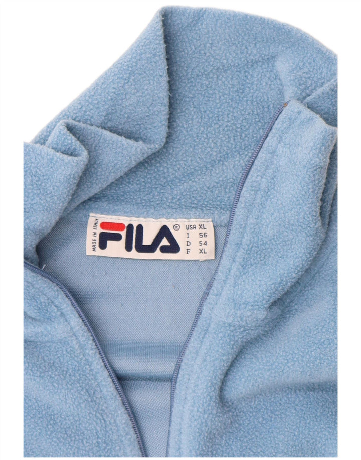 FILA Herren-Fleecepullover mit Reißverschluss, XL, Blau, Polyester