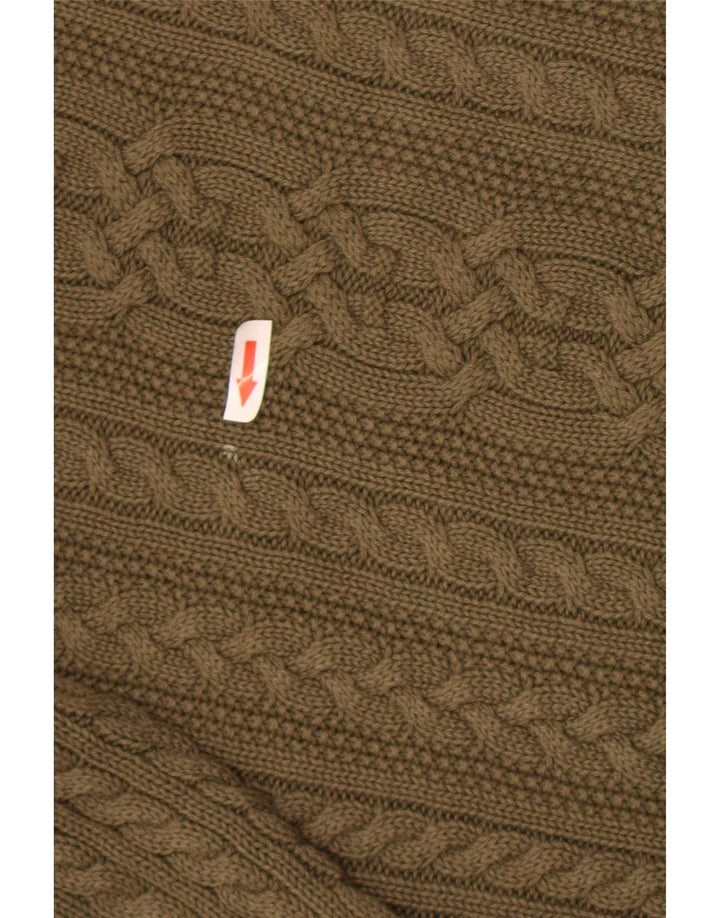 Vintage Herren Rollkragenpullover aus mittelgrüner Baumwolle