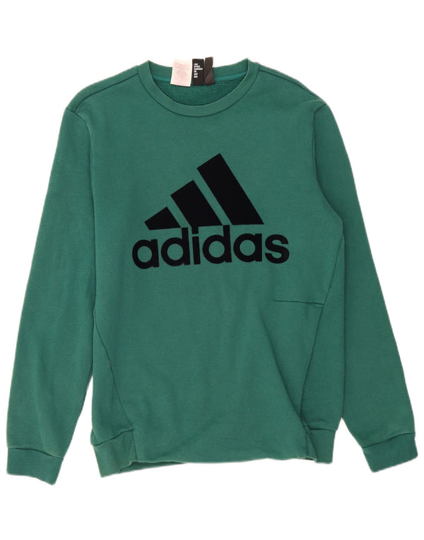 Adidas Jungen Sweatshirt Pullover 15-16 Jahre grüne Baumwolle