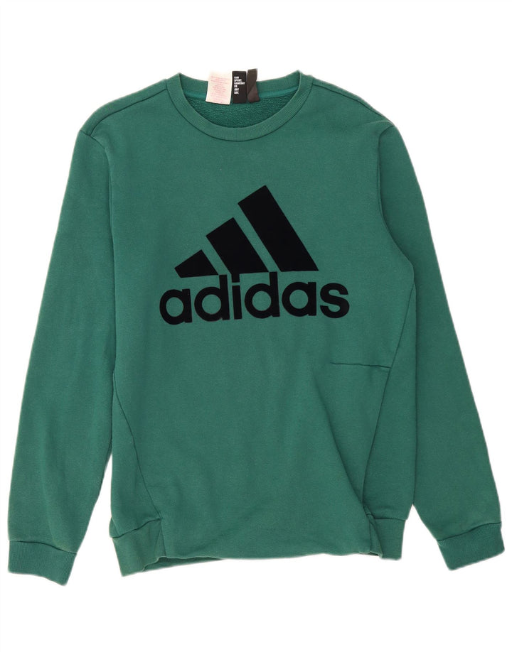 Adidas Jungen Sweatshirt Pullover 15-16 Jahre grüne Baumwolle