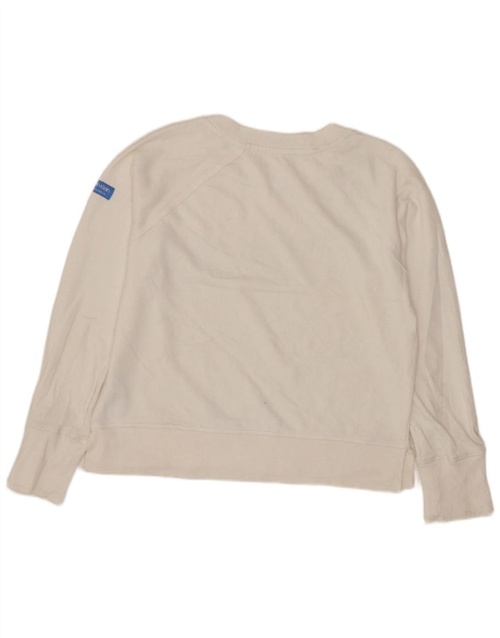 CALVIN KLEIN Damen Performance Crop Sweatshirt Pullover UK 8 Small Weiß