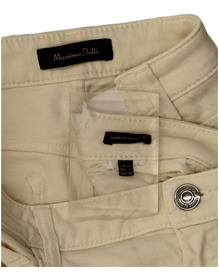 Massimo Dutti Damen Straight Jeans EU 42 Large W32 L28 Beige