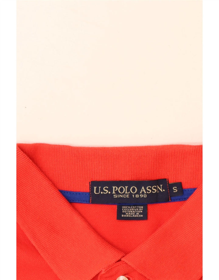 US POLO ASSN. Herren-Poloshirt mit Grafik, Größe S, rote Baumwolle