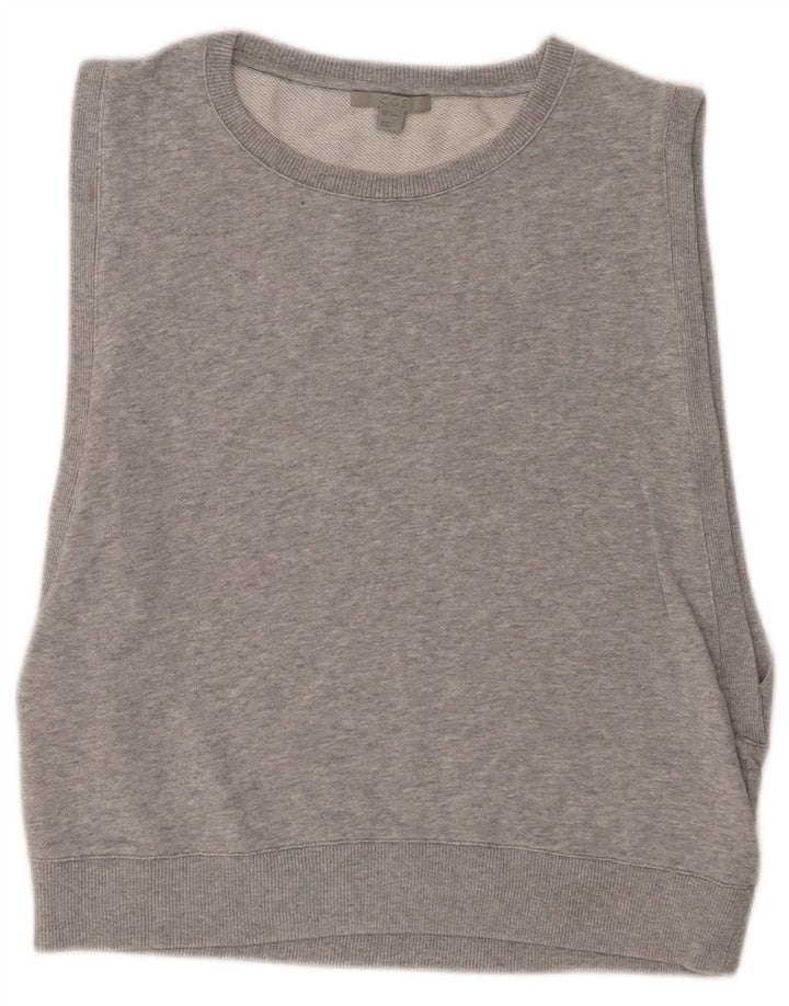 Cos Crop ärmelloser Sweatshirt-Pullover für Damen, UK 12, mittelgraue Baumwolle