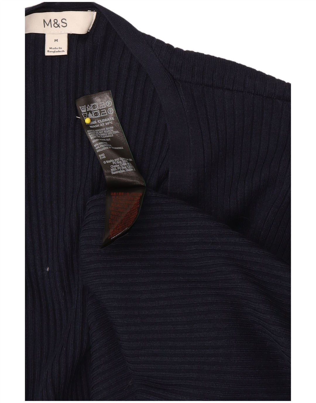 Marks & Spencer Damen Longline Cardigan Pullover UK 14 Medium Navy Blue Cla