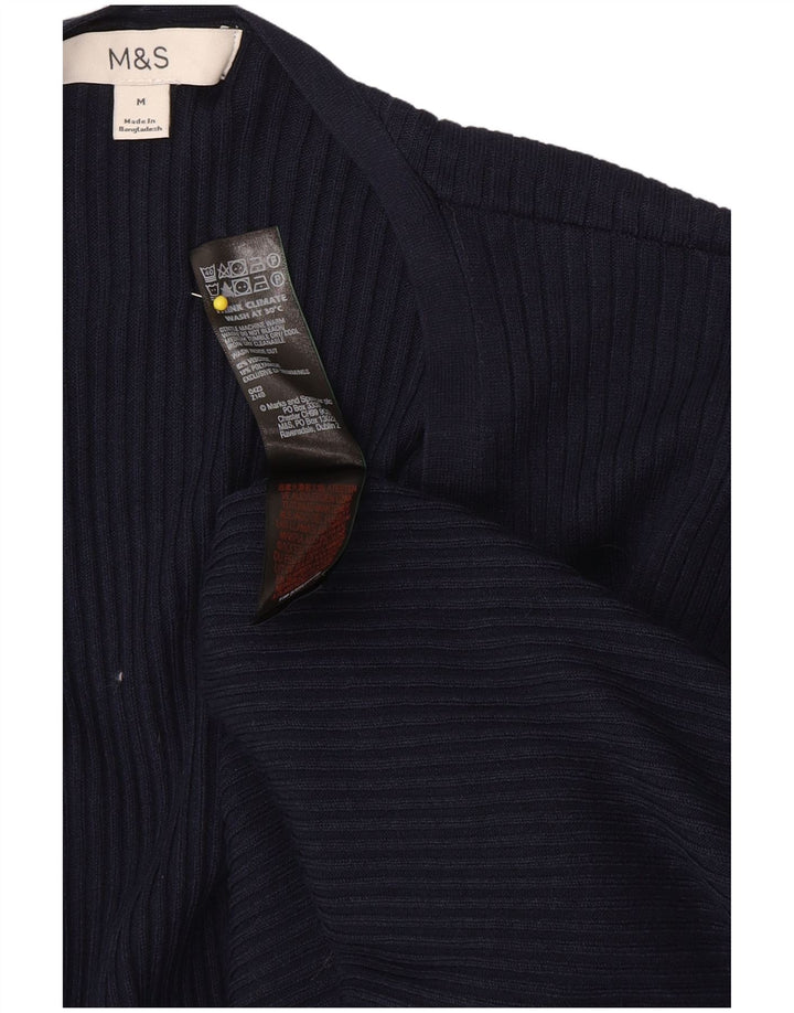 Marks & Spencer Damen Longline Cardigan Pullover UK 14 Medium Navy Blue Cla