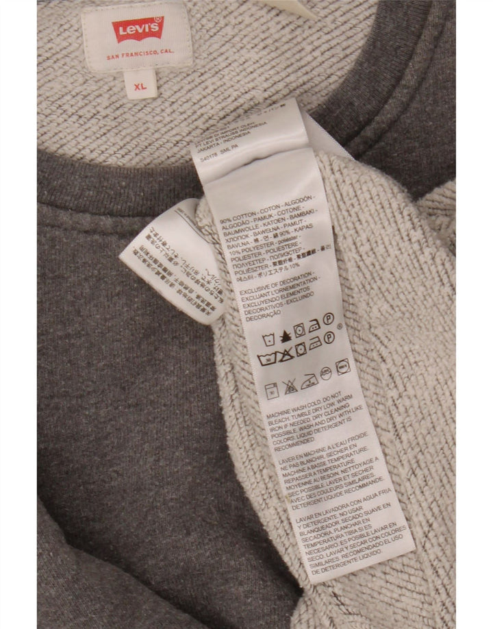 Levi's Herren-Sweatshirt mit Grafik, XL, graue Baumwolle