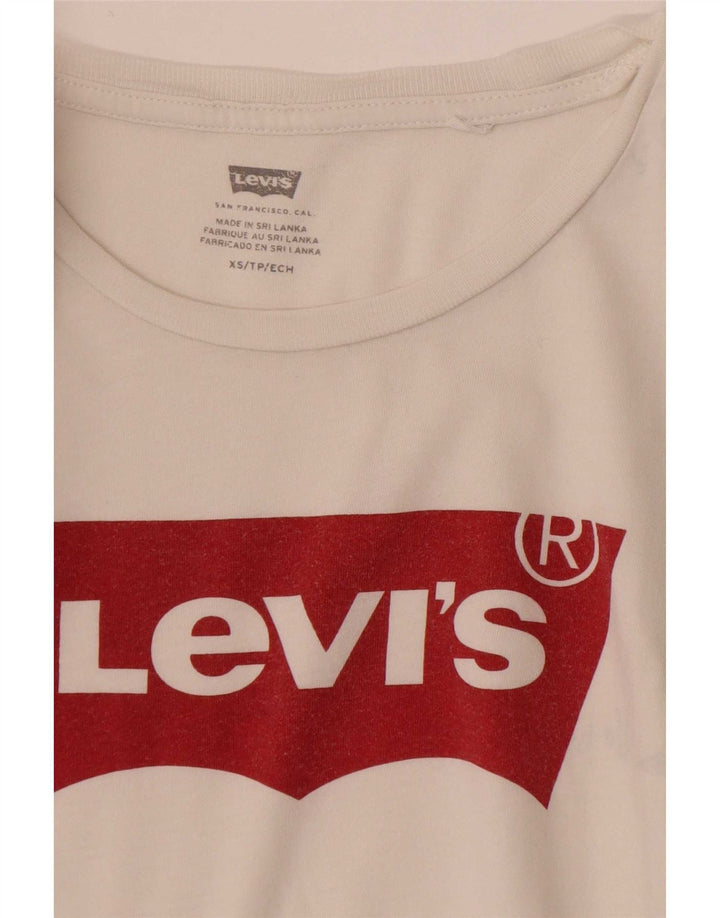 Levi's Damen Grafik-T-Shirt-Oberteil UK 6 XS Weiß