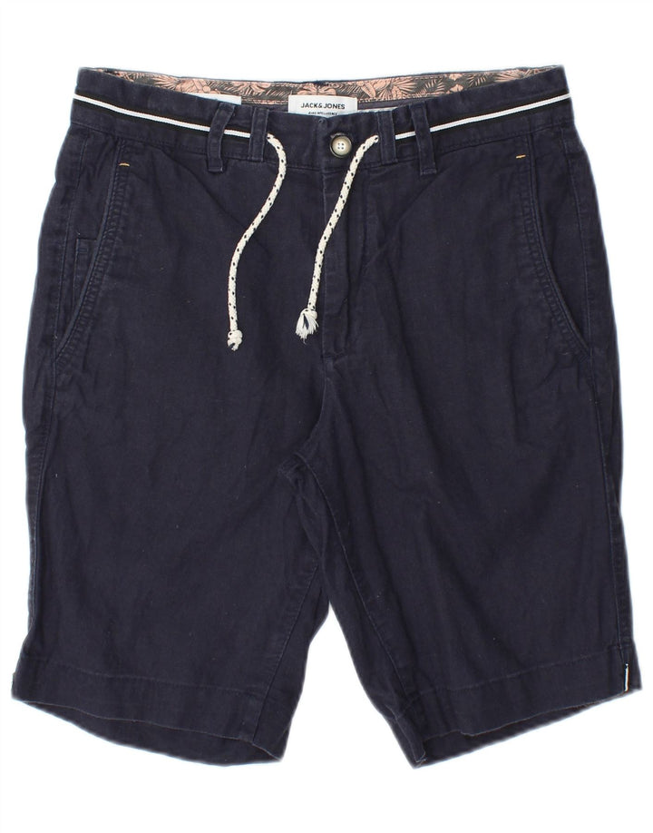 JACK & JONES Herren-Chinoshorts mit normaler Passform, XS W28, marineblaues Leinen
