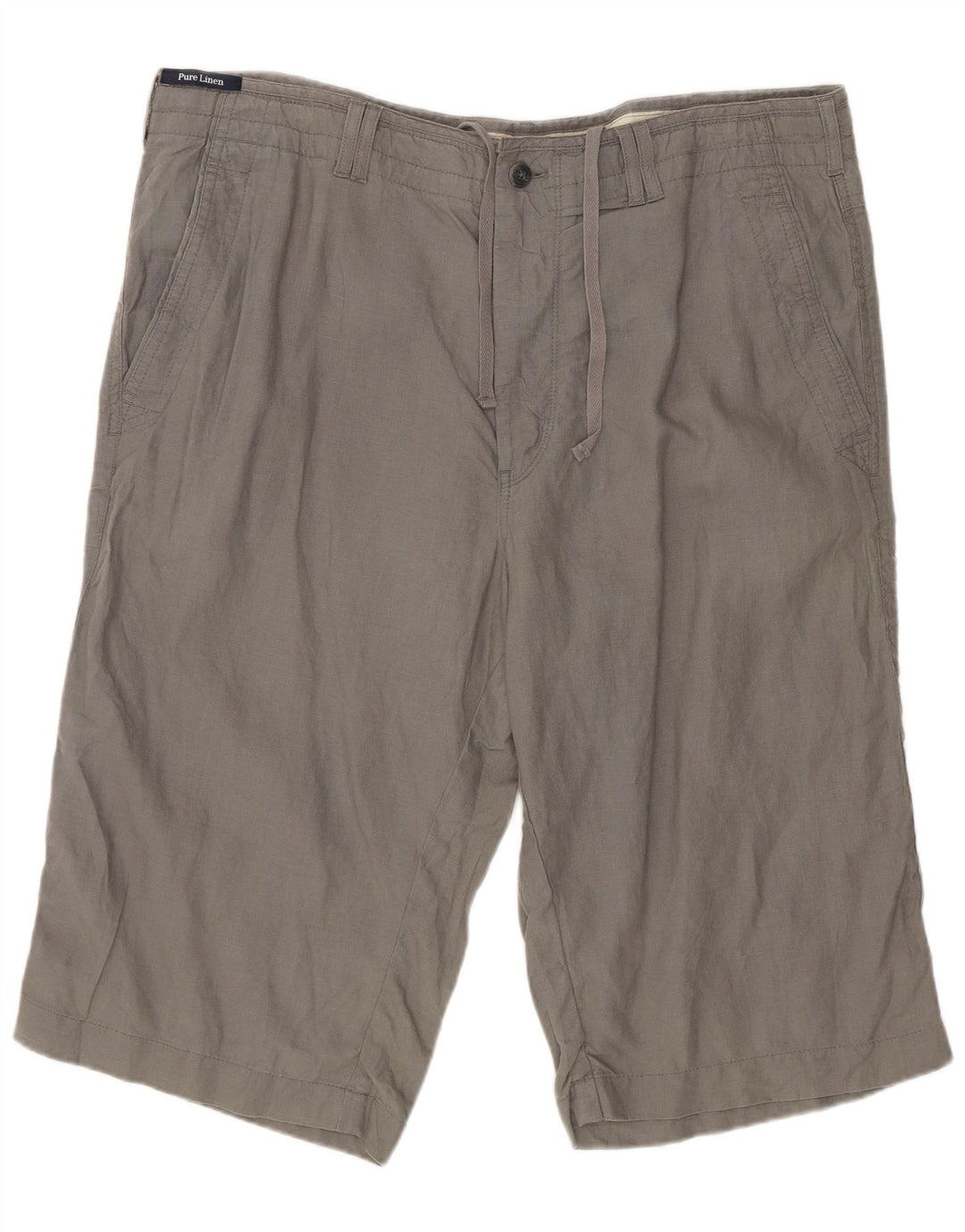 Marks & Spencer Herren Chinoshorts W38 XL Grau Leinen