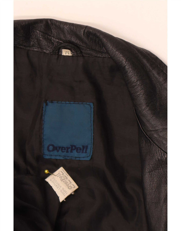 Vintage Damen Lederjacke UK 12 Mittelschwarzes Leder